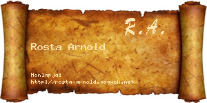 Rosta Arnold névjegykártya