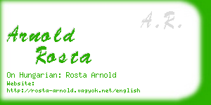 arnold rosta business card